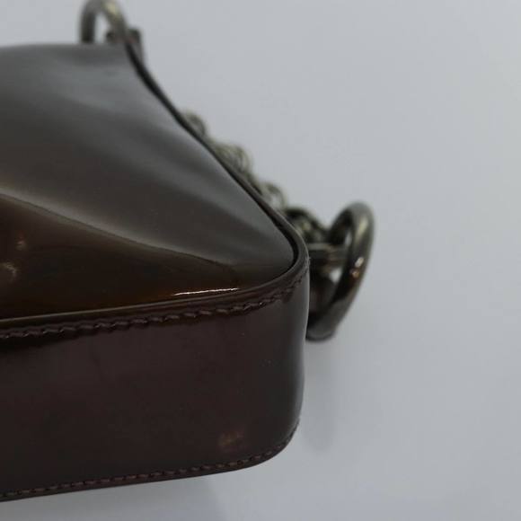 PRADA Shoulder Bag Patent leather Brown Auth 78409 - Picture 15 of 16